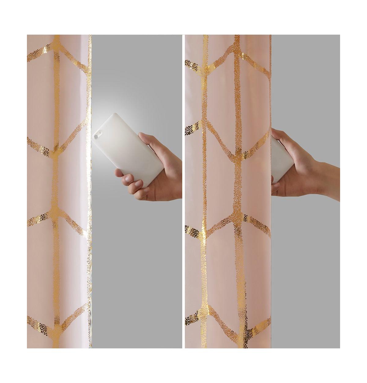 Avobird Total Blackout Metallic Print Grommet Top Curtain Panel