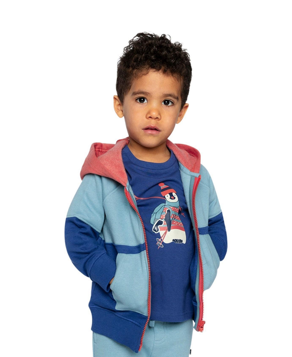 Deux par Baby Boy (12M–24M) Full Zip Hooded Fleece Jacket