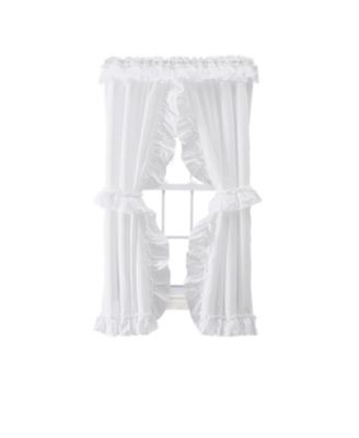 70percentage  Polyester 30percentage  Cotton Stacey Ruffled Prscilla Curtain Panel Pairs With Tiebacks