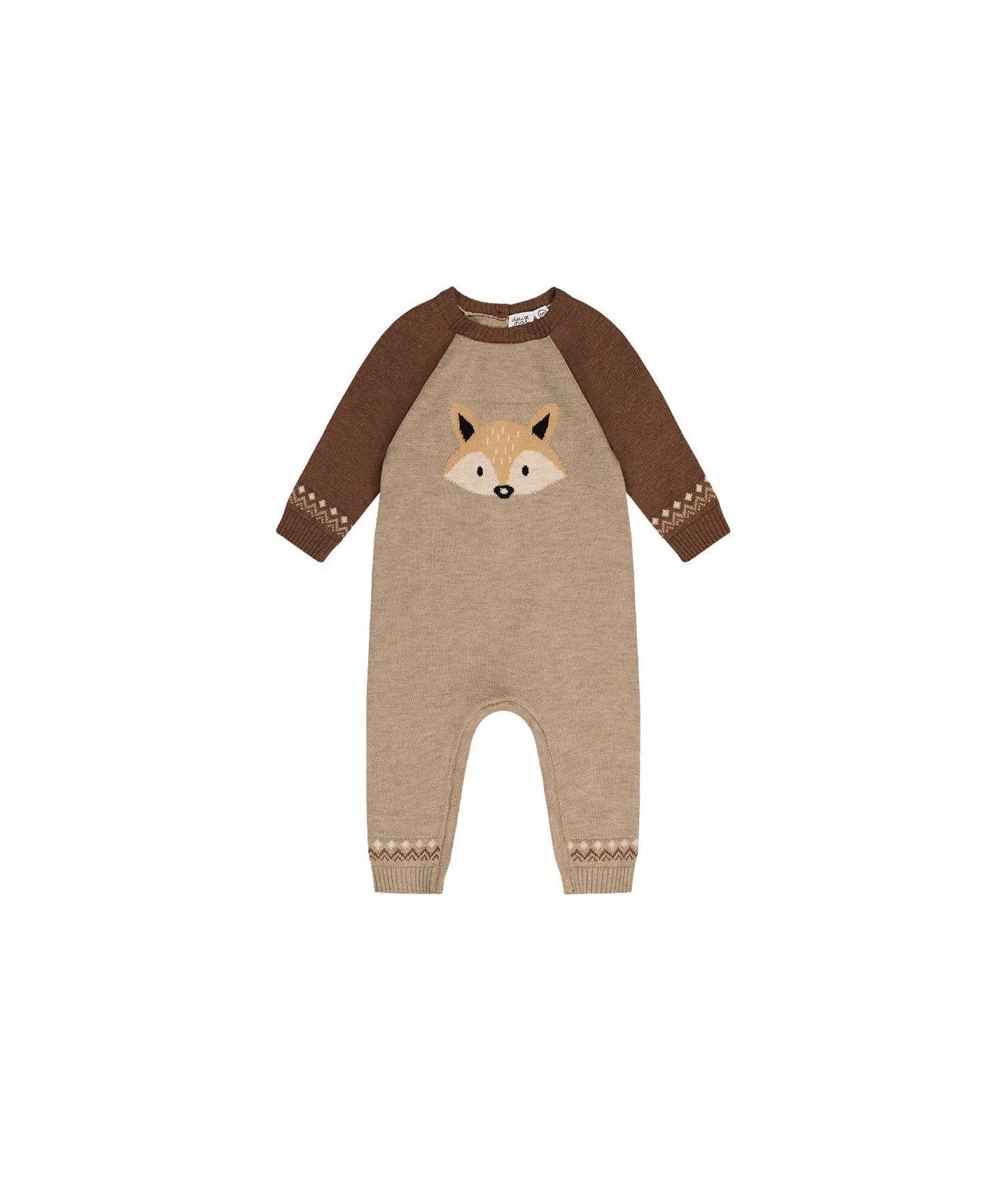 Комбинезон Deux par Deux Knitted Intarsia Cinnamon для мальчиков-малышей, цвет: Коричневый коричный — фото 1