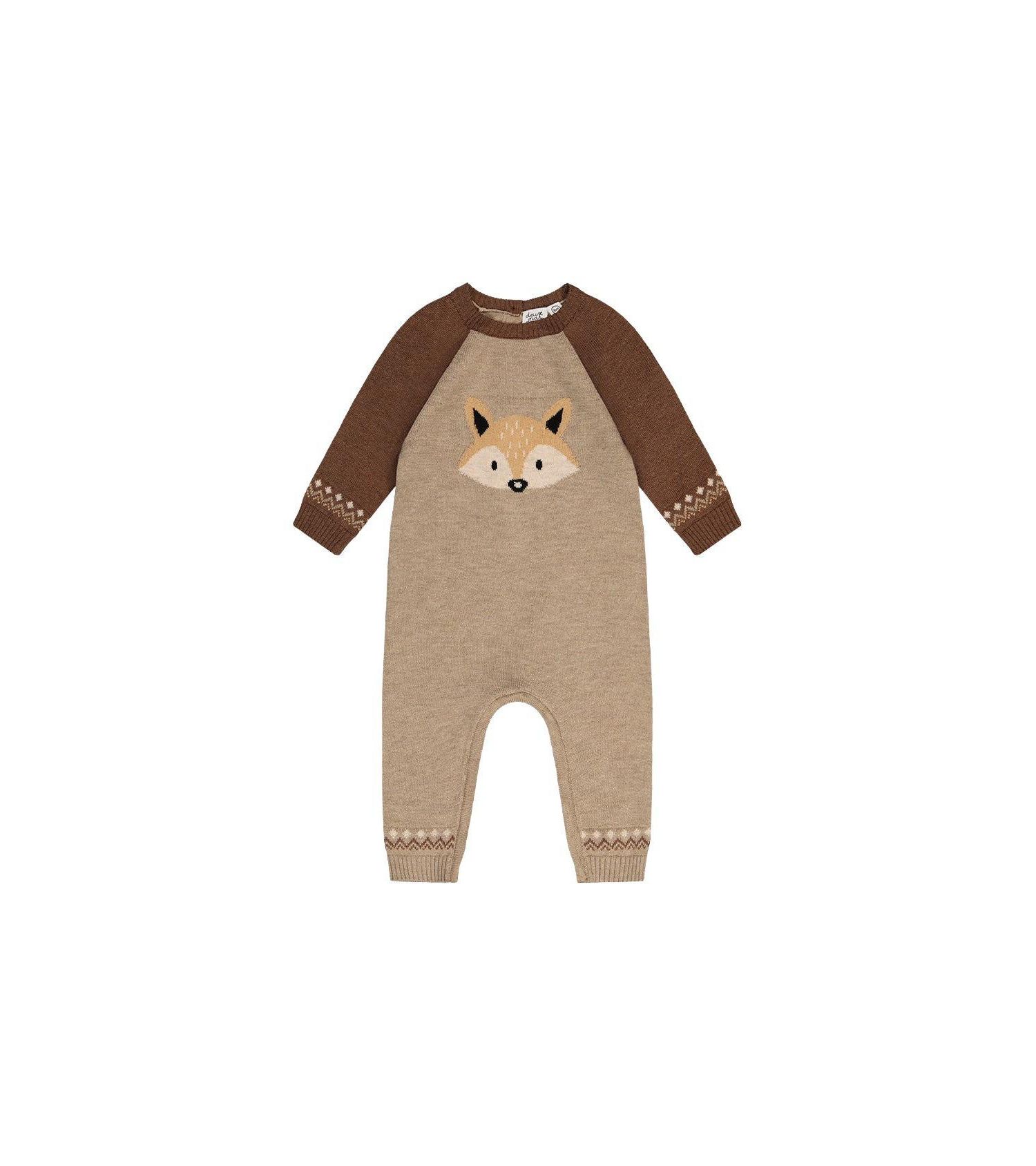 Baby Boys (3M-24M) Knitted Intarsia Cinnamon Romper