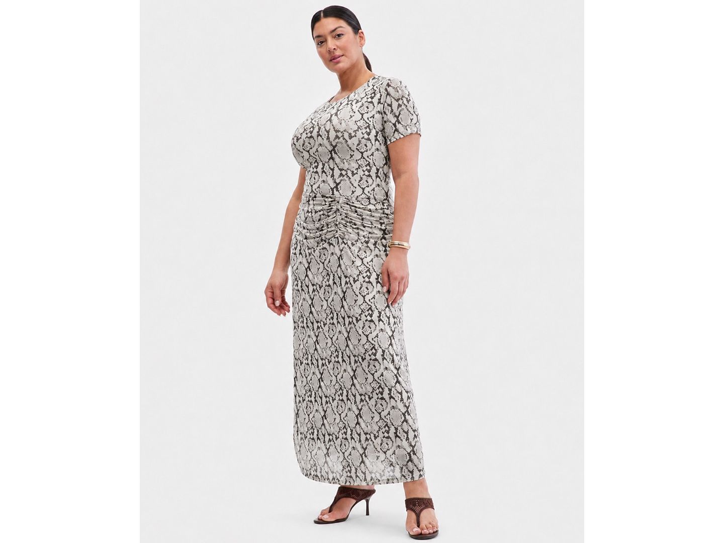 Женское платье I.N.C. International Concepts Plus Short-Sleeve Mesh Midi, цвет: Змеиный — фото 3