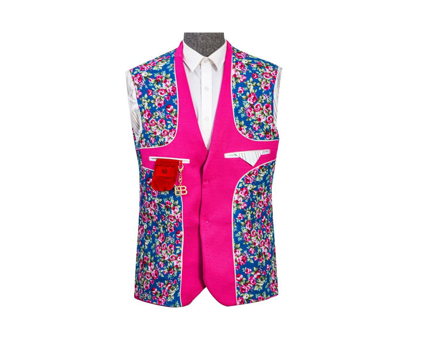 Мужская куртка Elie Balleh Slim Fit Solid Blazer Sports Coat, цвет: Розовый — фото 5