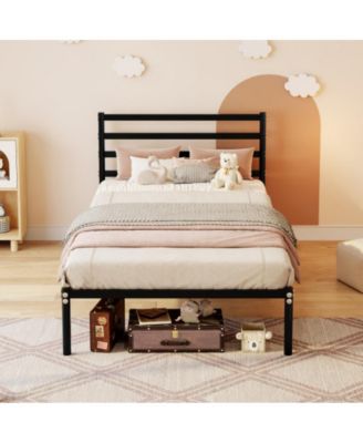 Twin Size Classic Metal Platform Bed Frame Mattress Foundation, Large Under-Bed Storage, Easy Assembly, No Box Spring Needed