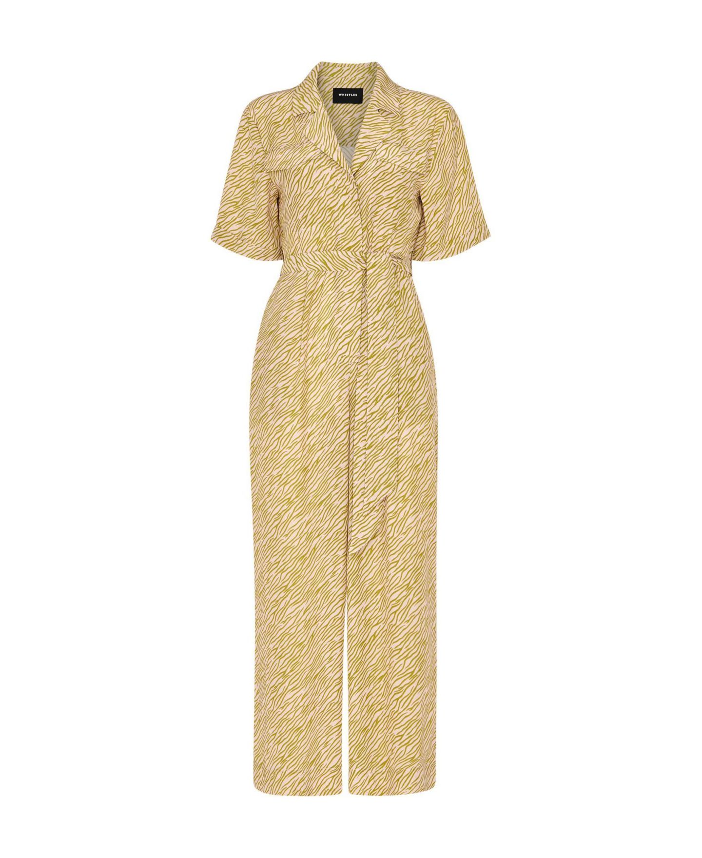 Женский комбинезон Whistles Kelly Tiger Flame Cropped Jumpsuit, цвет: Зелёный / Разноцветный — фото 2