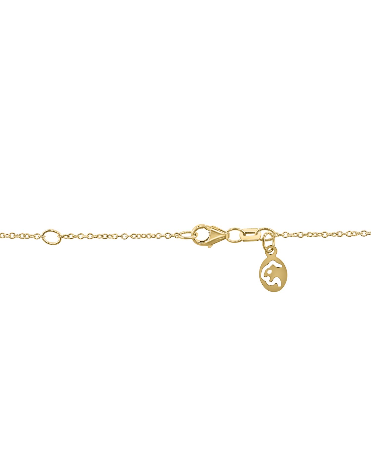 Onyx (20x9mm) & Diamond (1/20 ct. t.w.) Pendant Necklace in 14k Yellow Gold
