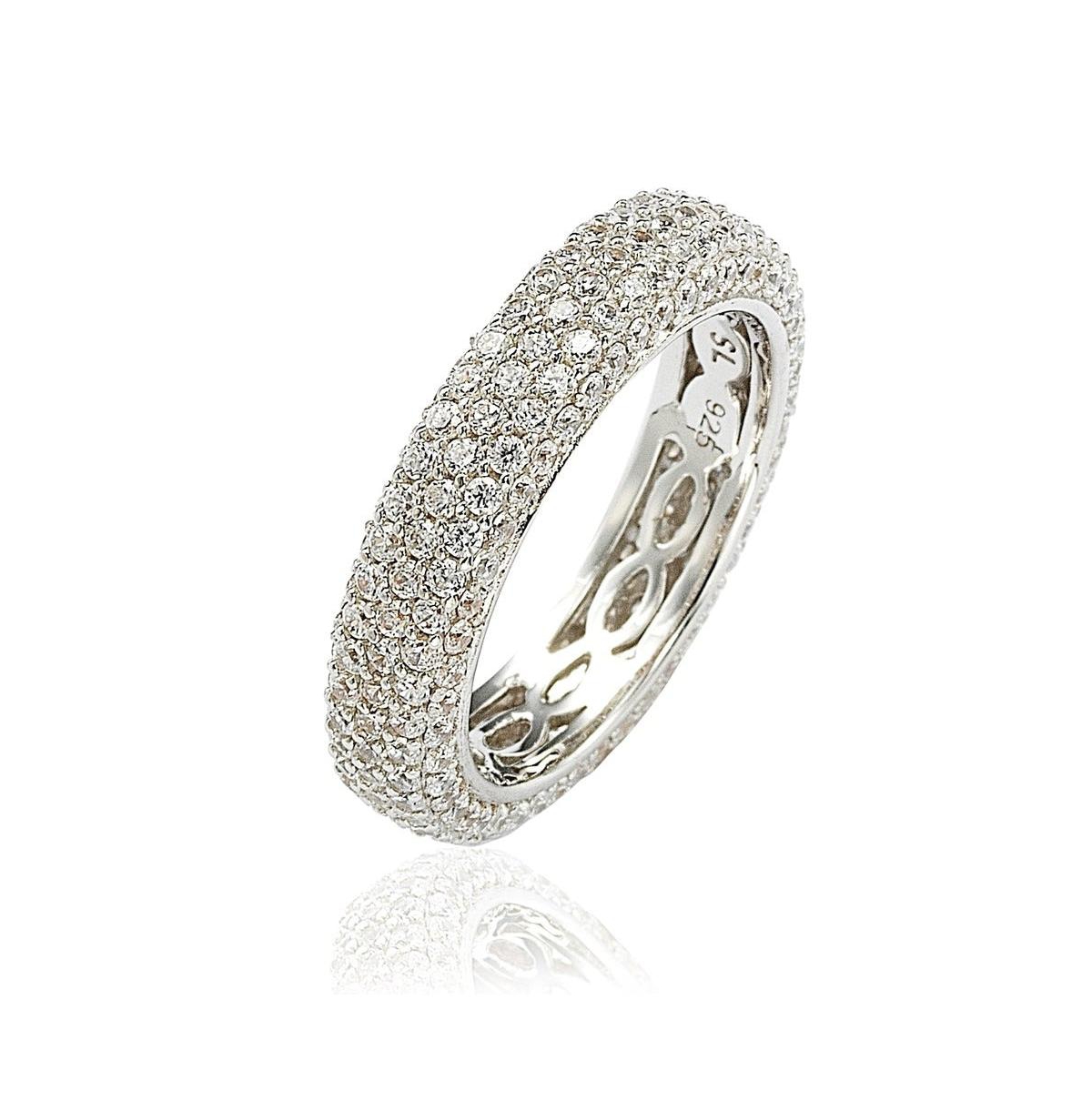 Suzy Levian Sterling Silver Cubic Zirconia Eternity Band Ring