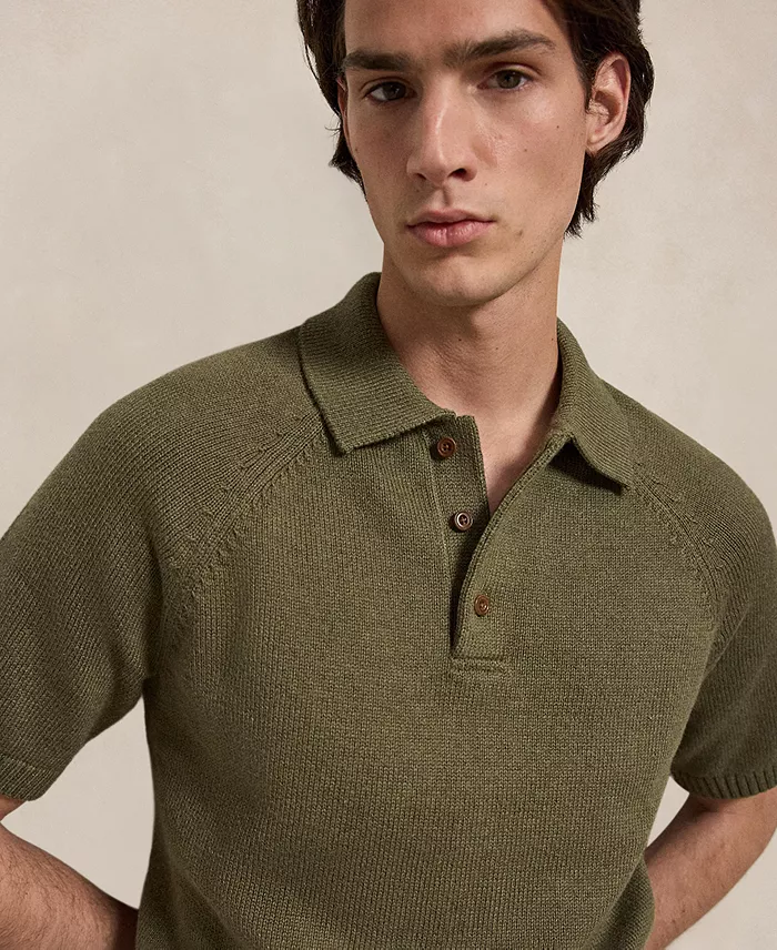 Men's Thick-Gauge Cotton Polo Sweater - thumbnail 3