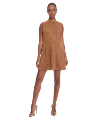 Women's Sleeveless Suede Mini Dress