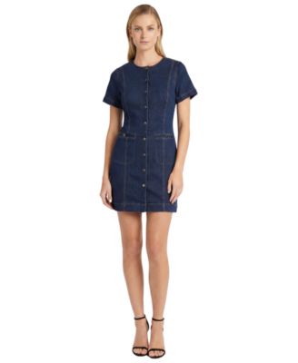 Women's Denim Mini With Buttons Dress