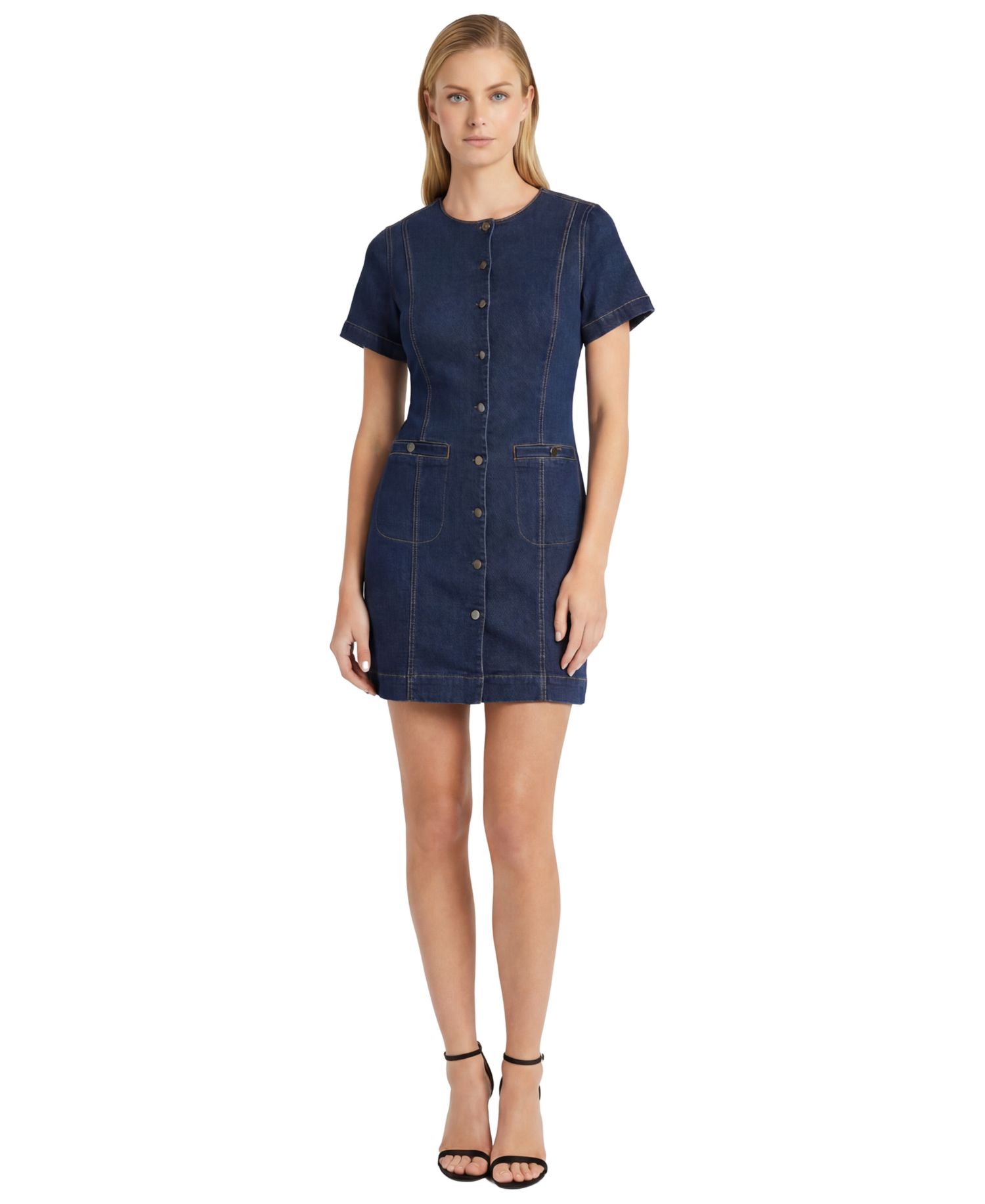 Women's Denim Mini With Buttons Dress