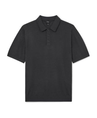 Men's Manor Half Button Merino Wool Polo Shirt