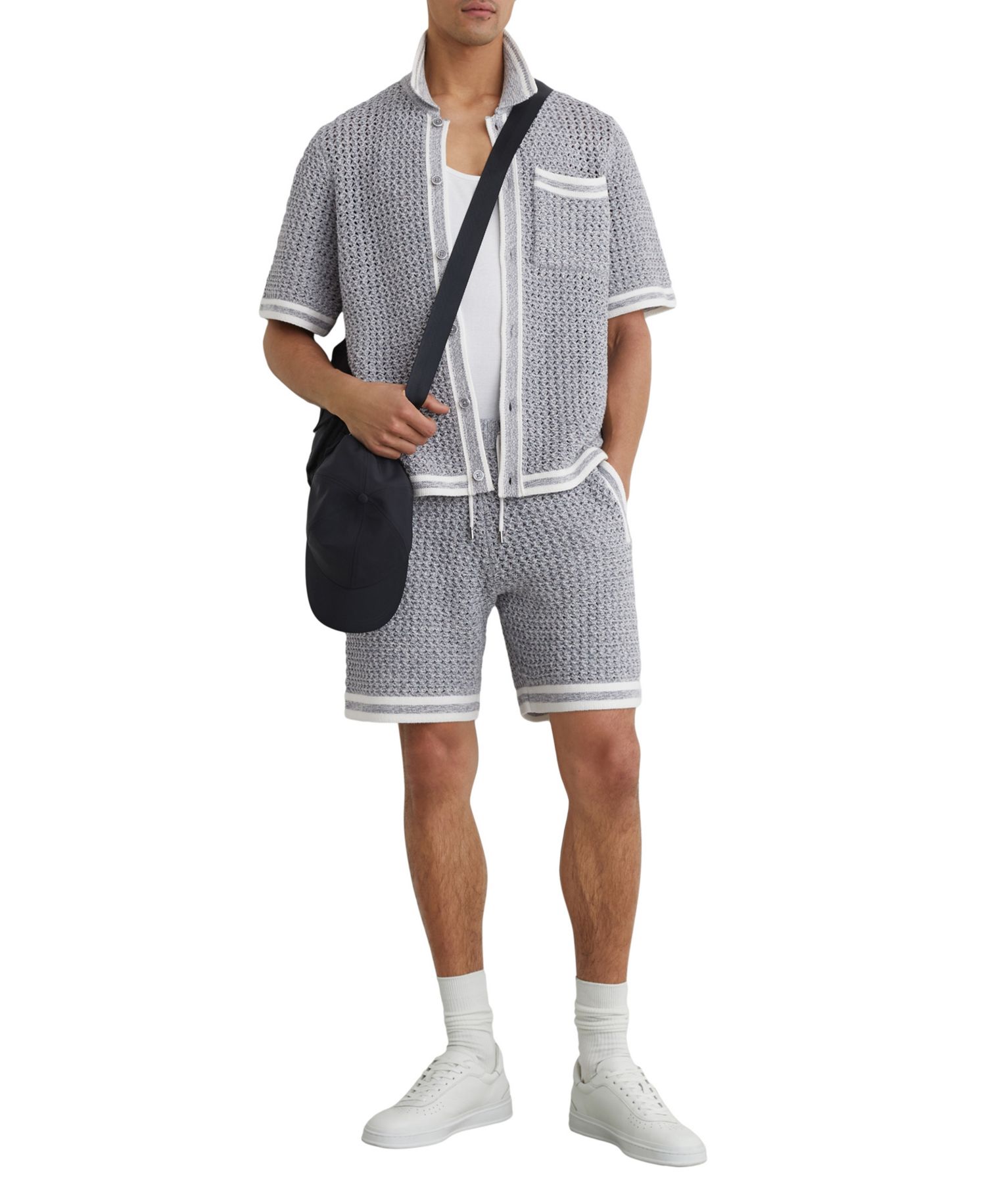 Men's Meadows Button Through Crochet Shirt