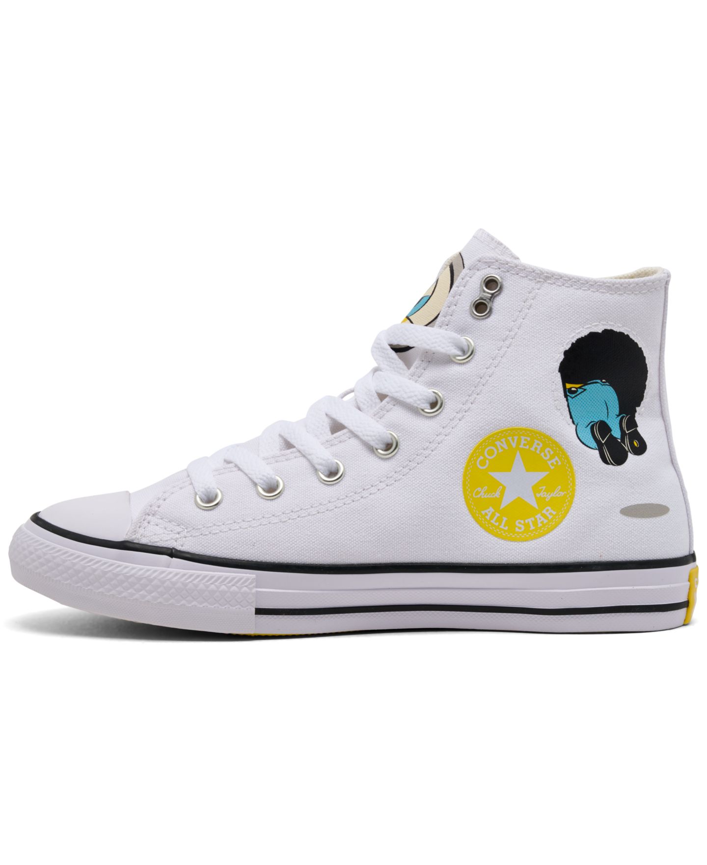 Детские высокие кеды Converse Chuck Taylor All Star с миньонами, цвет: Белый / Жёлтый — фото 3