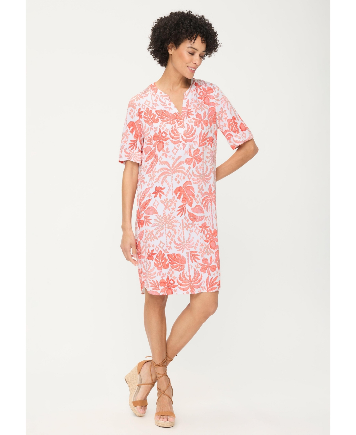 Olsen Women's Ornamental Botanic Print Tunic Dress