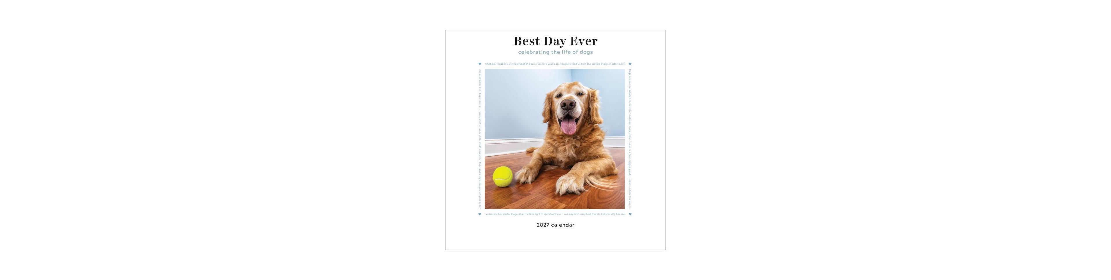 Tf Publishing Paper Goods 2027 Best Day Ever Celebrating The Life of Dogs Wall Calendar