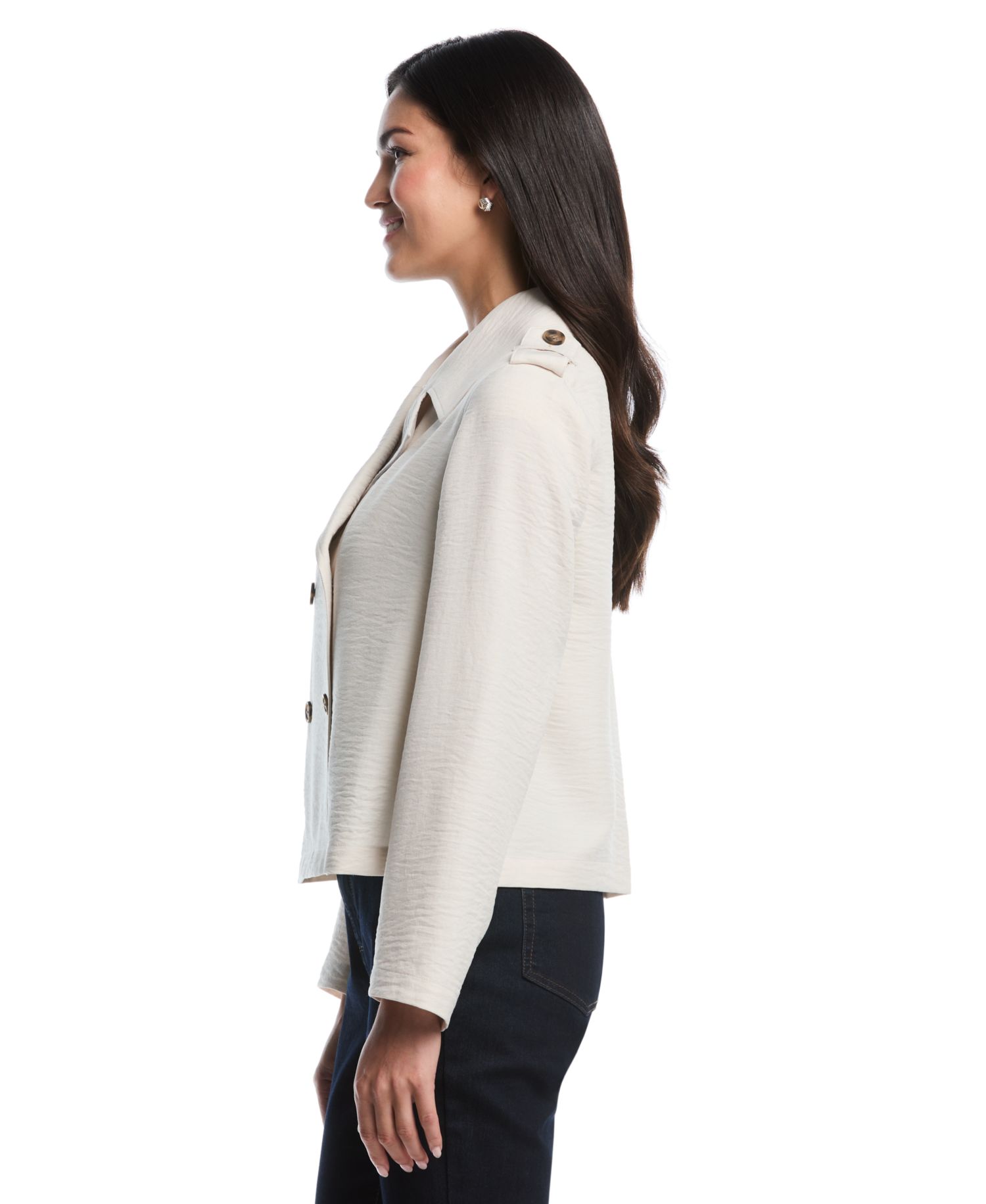Petite Long Sleeve Trench Jacket