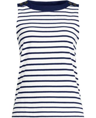Women's Plus Size Mariner Button Shoulder Tank