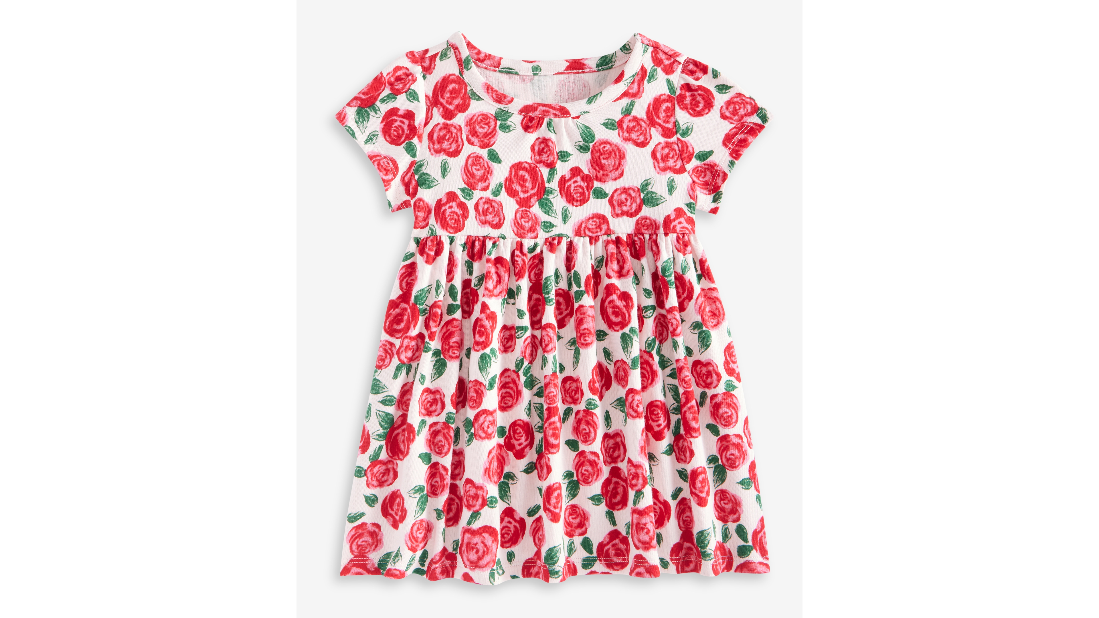 First Impressions Baby Girls' 0M-24M Short-Sleeve Cotton Rose-Print Dress, Macy's Exclusive