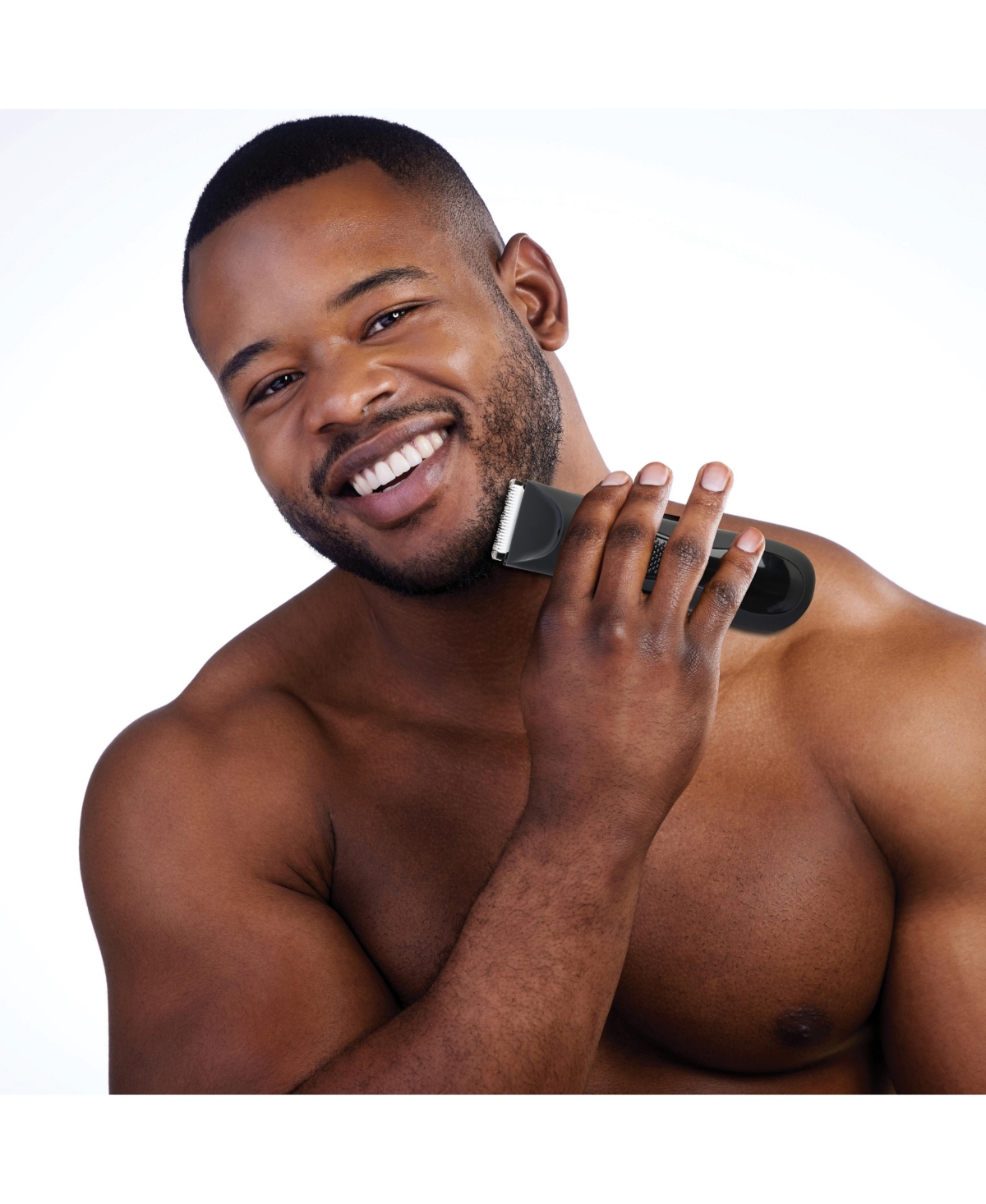 Perry Ellis Waterproof Rechargeable Body Hair Trimmer with Ceramic Blades and Charging Stand