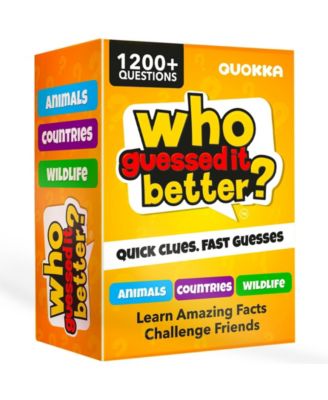 Who Guess It Better Card Games for Kids Ages 6+ - Educational Guessing Game with Animal and Country Visual Clues, Screen-Free Travel