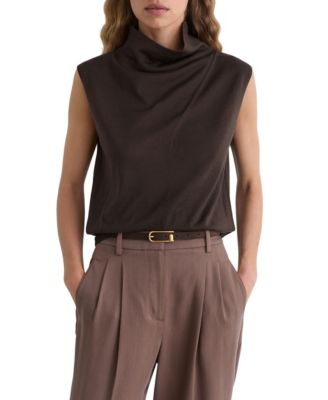 Women's Honey Sleeveless Slouch Neck Sweater