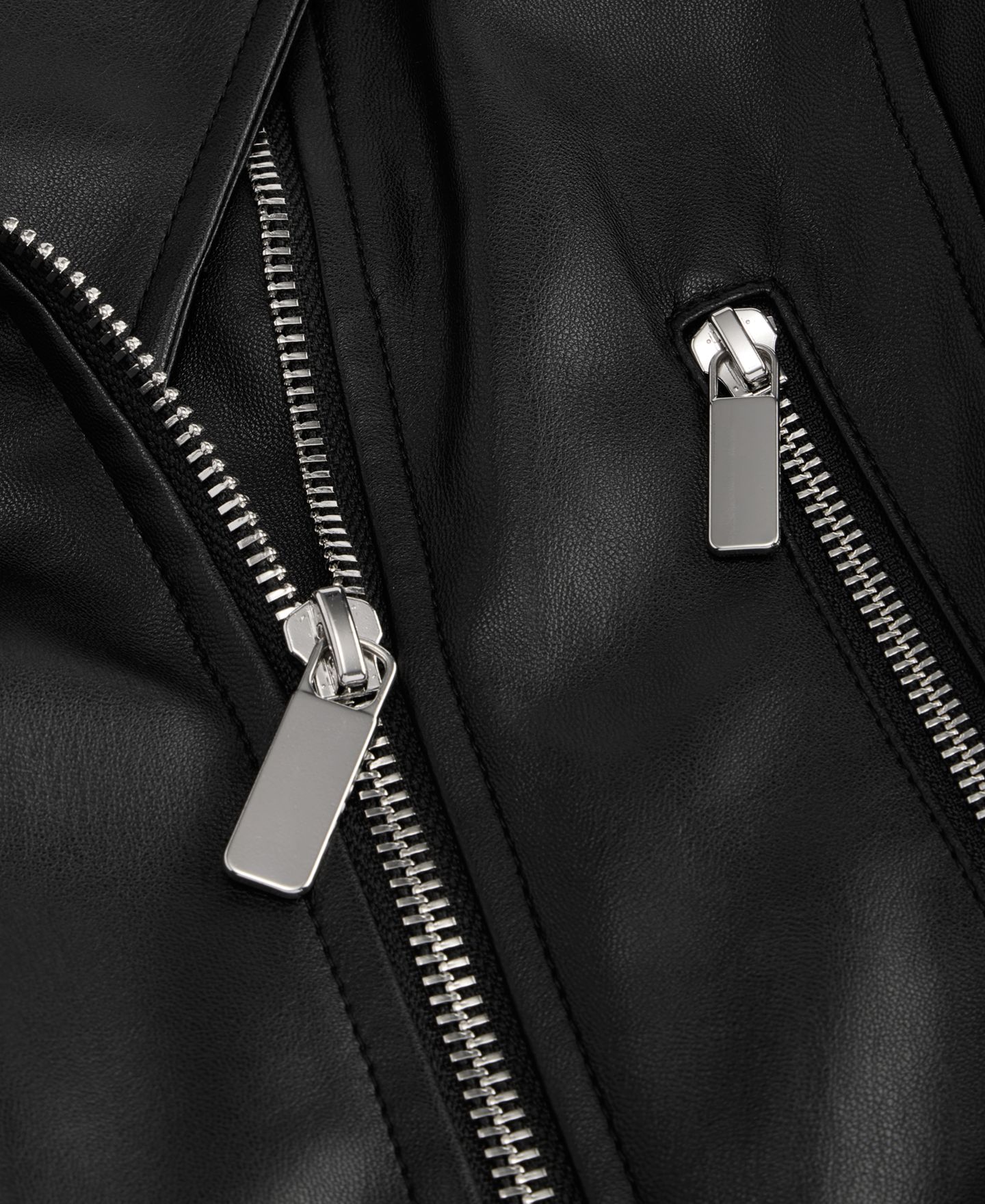 Женская куртка I.N.C. International Concepts Faux-Leather Moto, цвет: Глубокий чёрный — фото 6