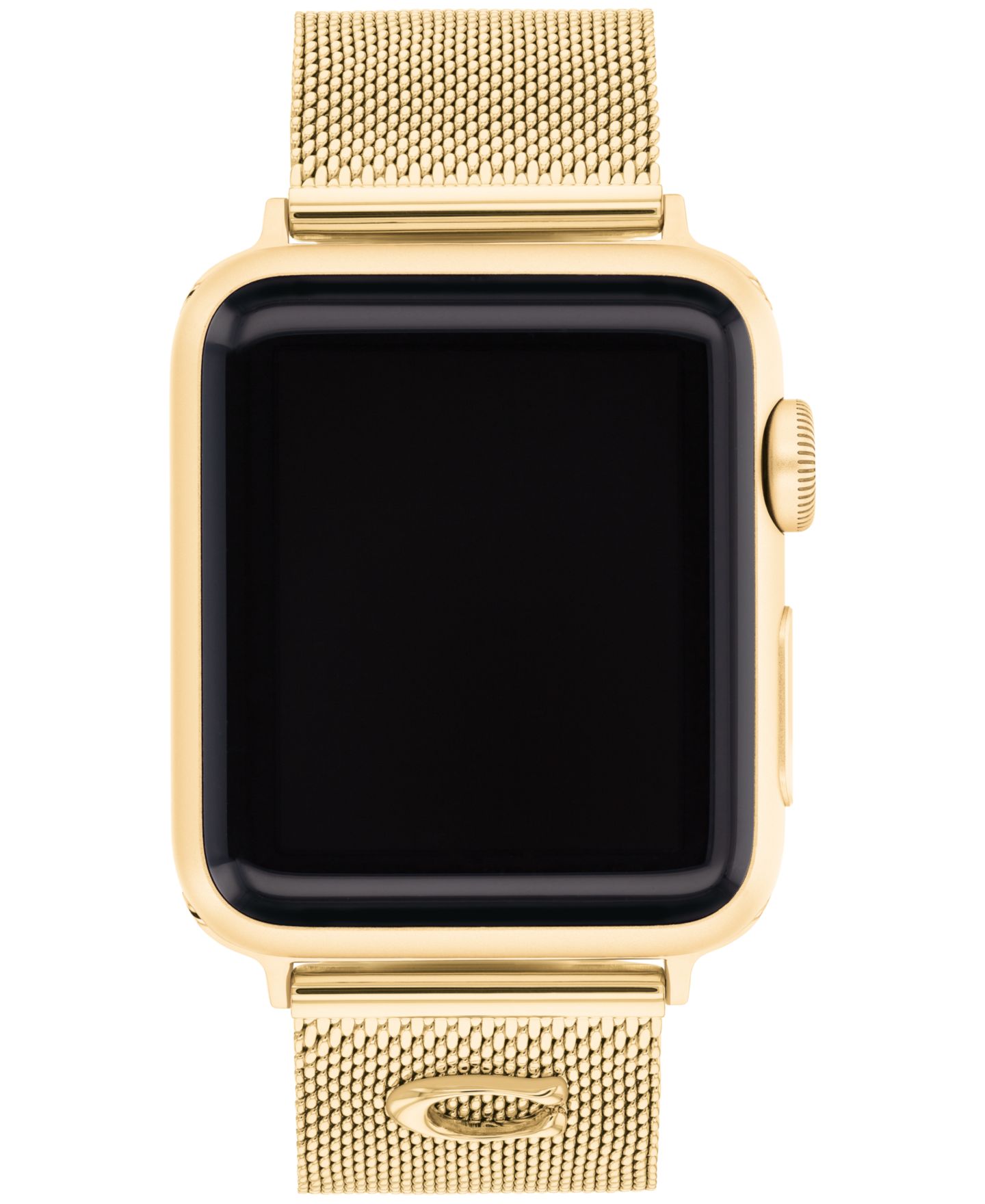 Женский ремешок для часов COACH Gold-Tone Stainless Steel Apple Watch Strap 38mm, 40mm, 41mm — фото 1