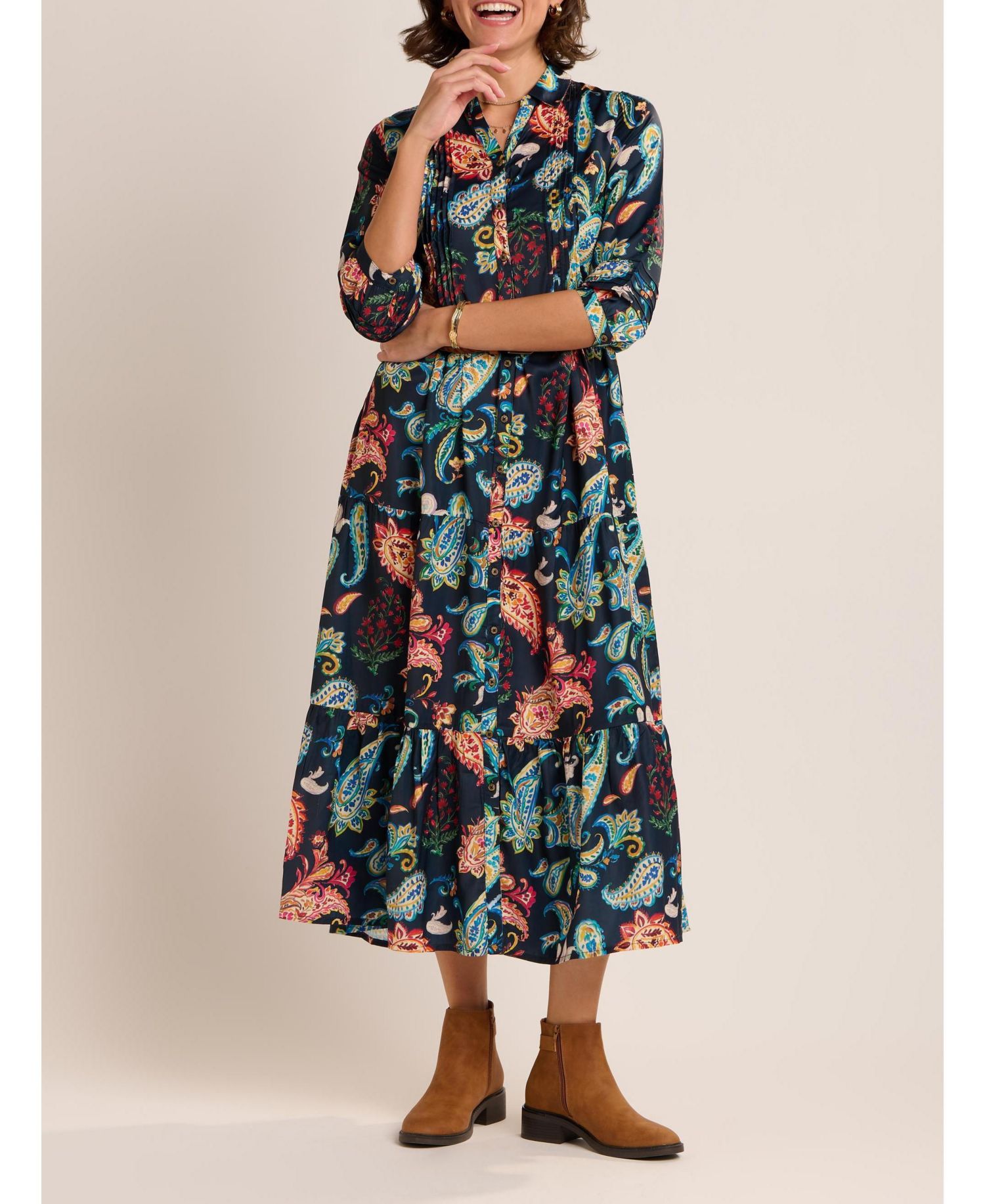 Women's Estrella Sculpted Collar Maxi Dress