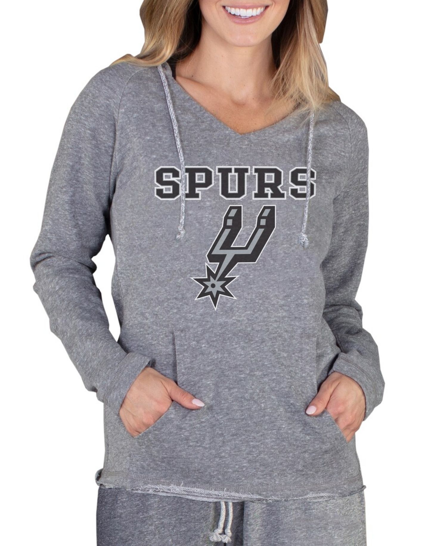 Women's Gray San Antonio Spurs Mainstream Terry Hooded Top