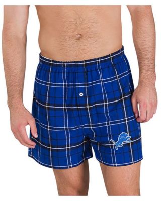 Men's Blue/Black Detroit Lions Ultimate Flannel Boxers