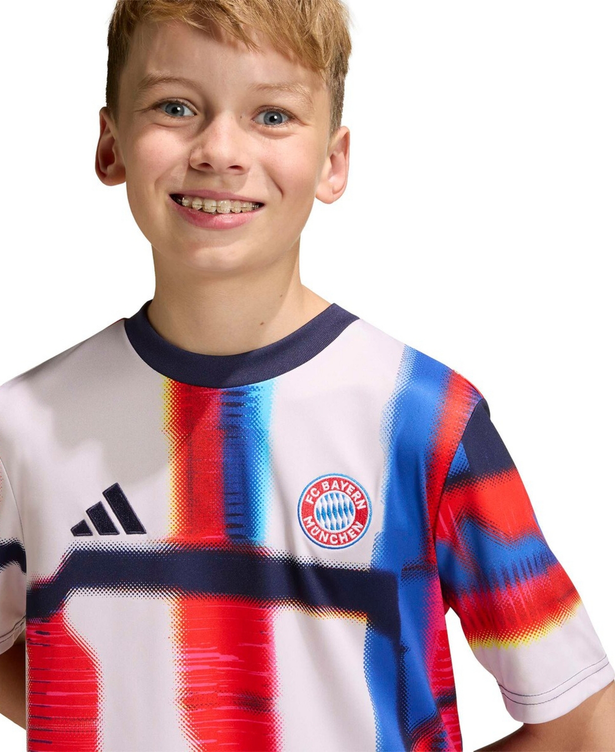 Adidas Big Boys and Girls Navy Bayern Munich 2025/26 Pre-Match Training Jersey
