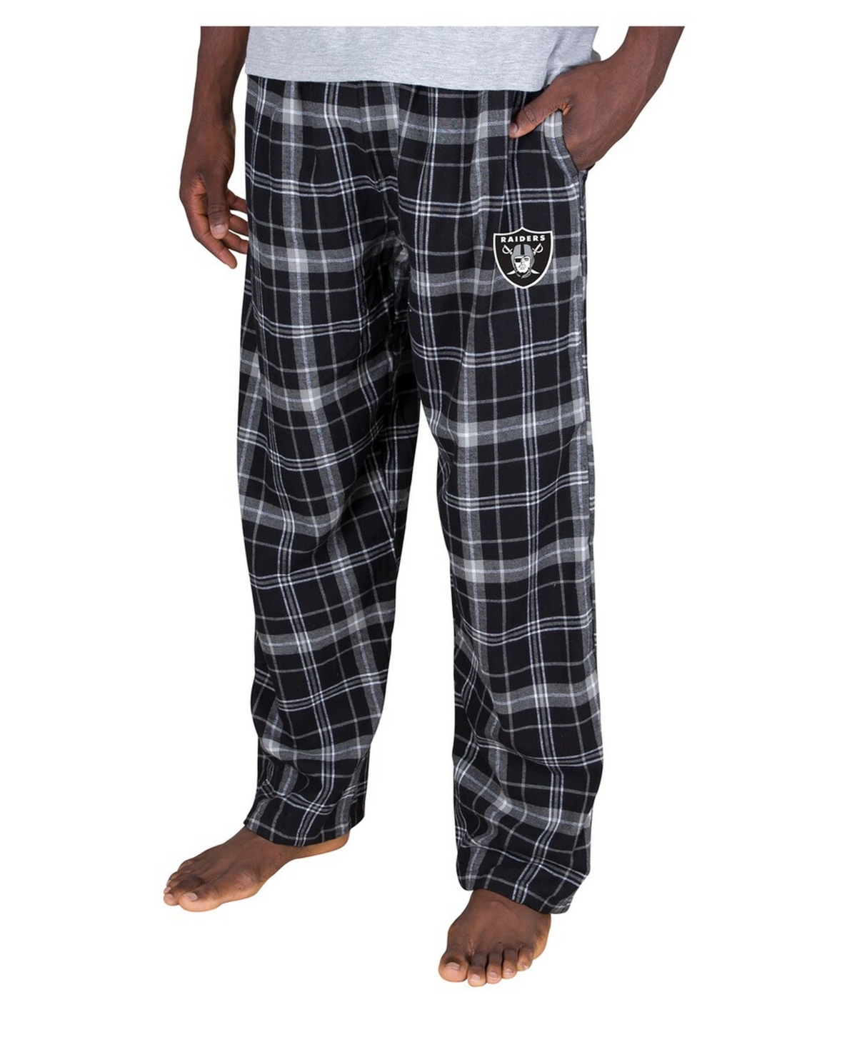 Concepts Sport Men's Black Las Vegas Raiders Ultimate Plaid Flannel Pants
