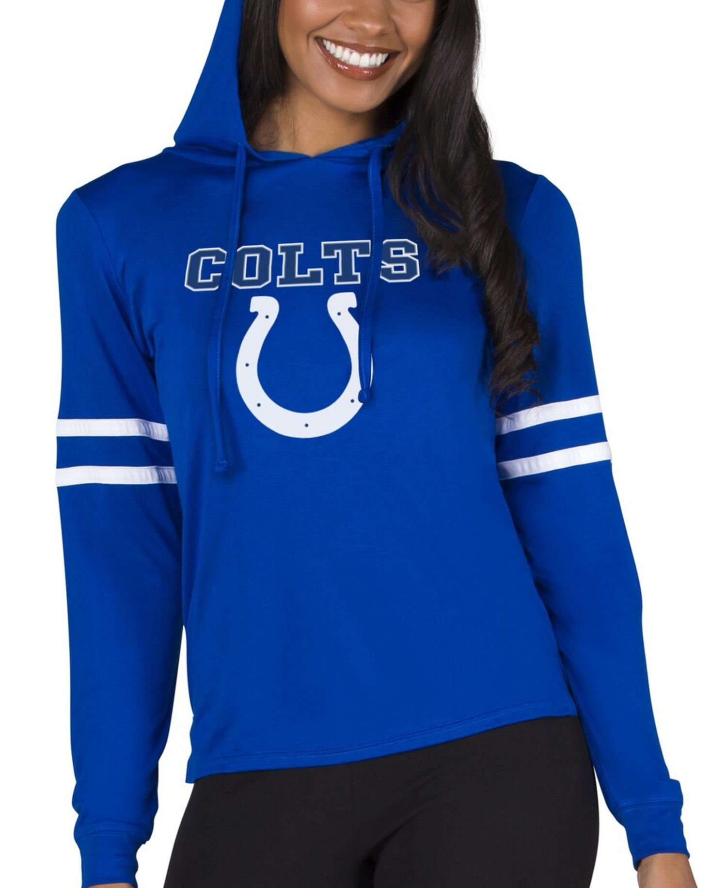 Women's Royal Indianapolis Colts Marathon Lightweight Lounge Pullover Hoodie