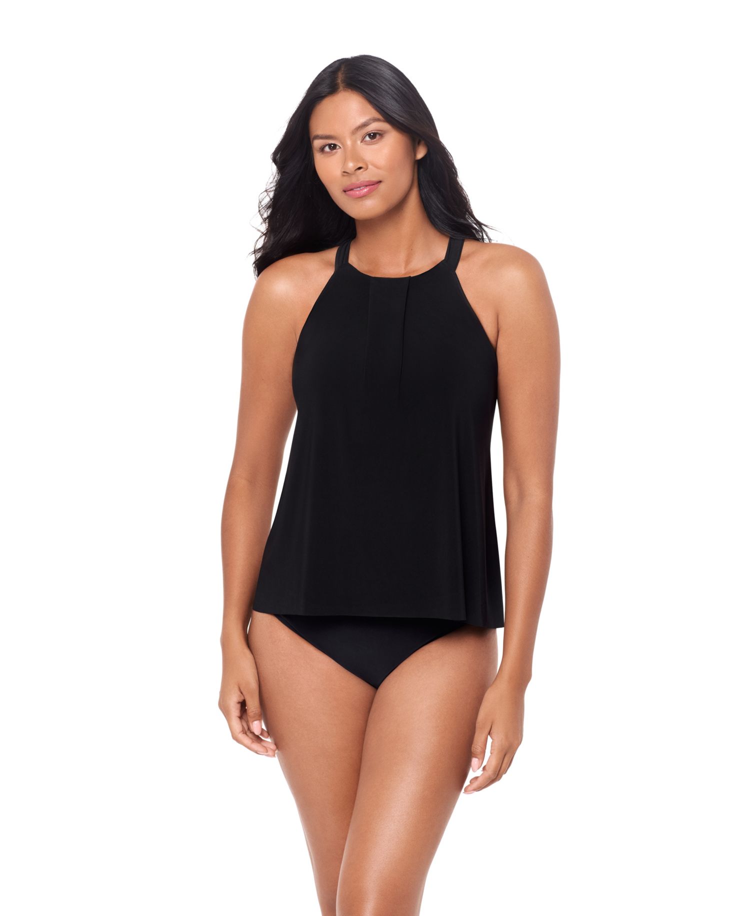 Women's Solid Esme High-Neck Tankini Top