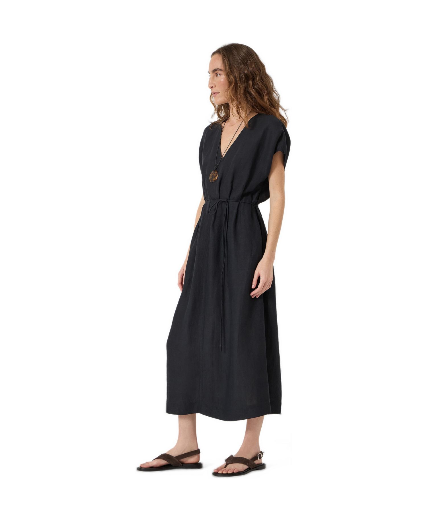 Women's Remy Pleated Linen Blend Midi Dress
