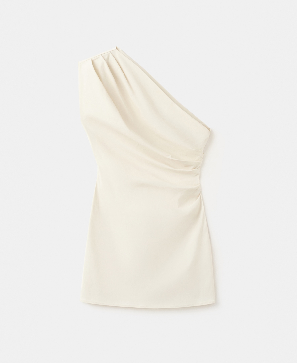 Mango Women's Asymmetric Neckline Draped Detail Dress