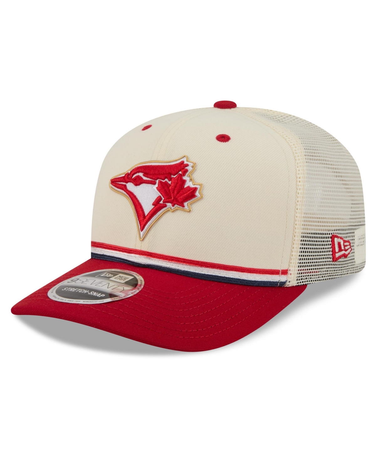 New Era Men's N/A Cream/Red Toronto Blue Jays Usa 250 Fourth of July 9SEVENTY Adjustable Hat