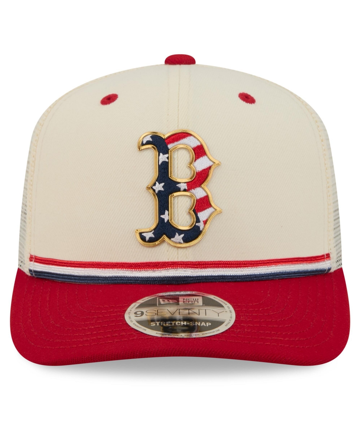 New Era Men's Cream/Red Boston Red Sox Usa 250 Fourth of July 9SEVENTY Adjustable Hat