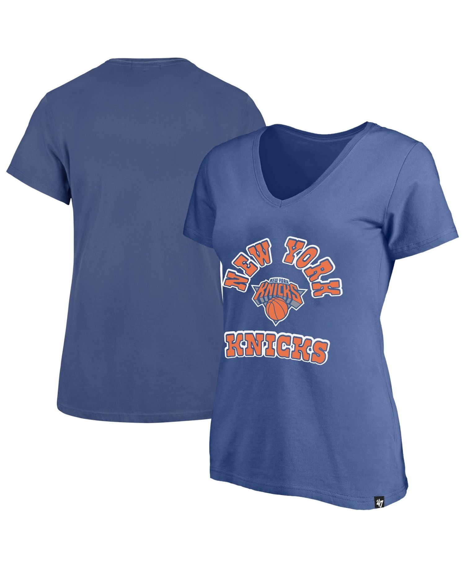 Women's Blue New York Knicks Plus Size Comeback V-Neck T-Shirt