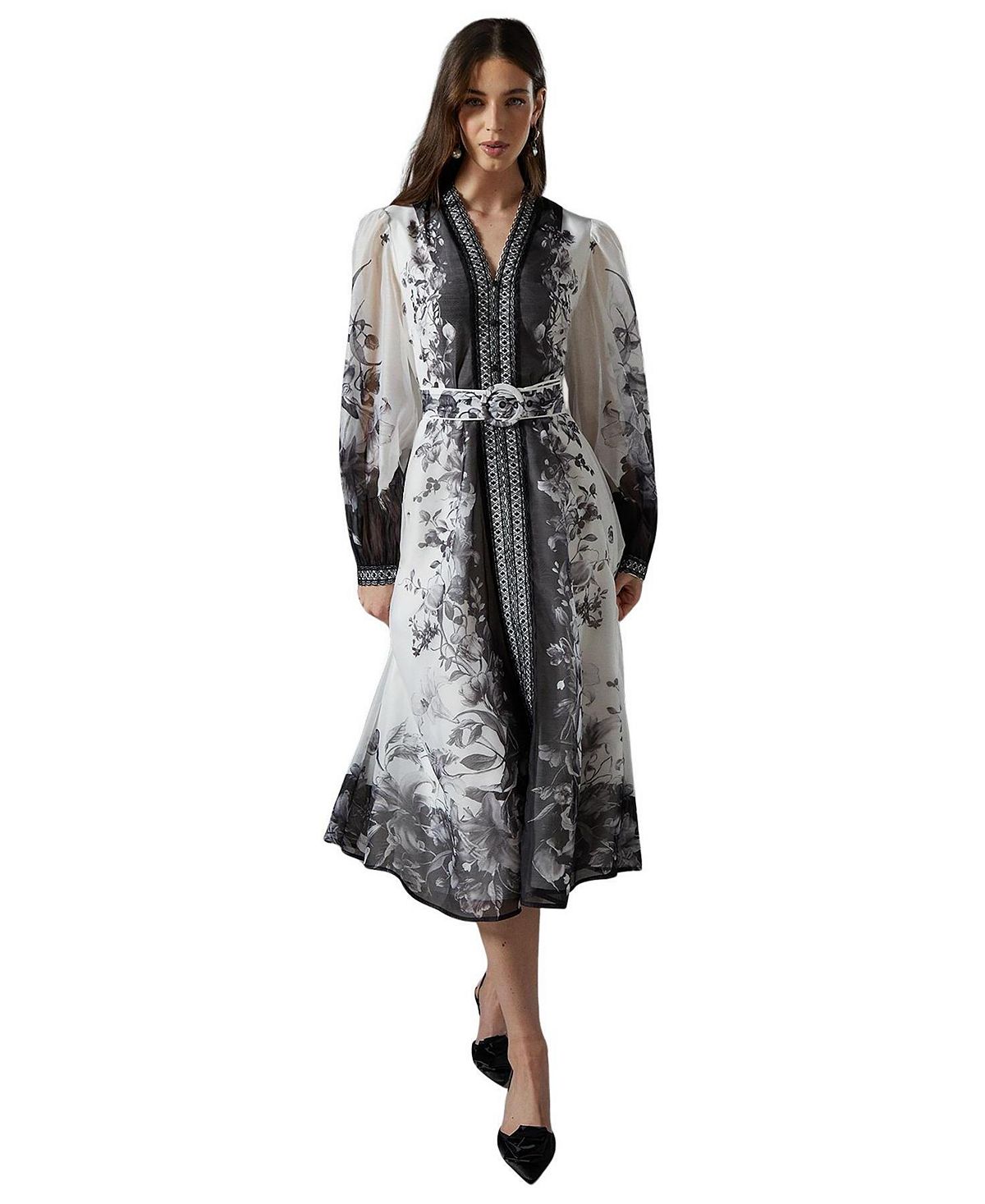 Coast Women's Printed Organza Shirt Dress view 1 — MAYCSS fashion products