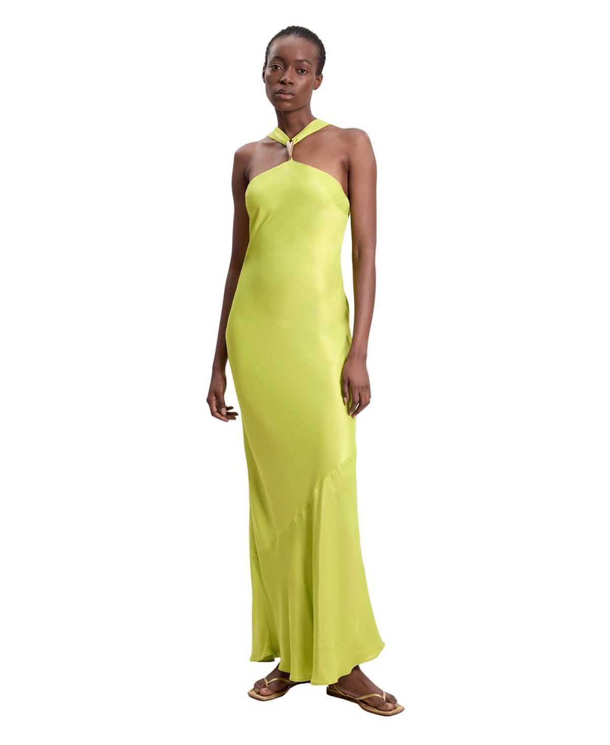 Karen Millen Women's Satin Halter Maxi Dress view 1 — MAYCSS fashion products