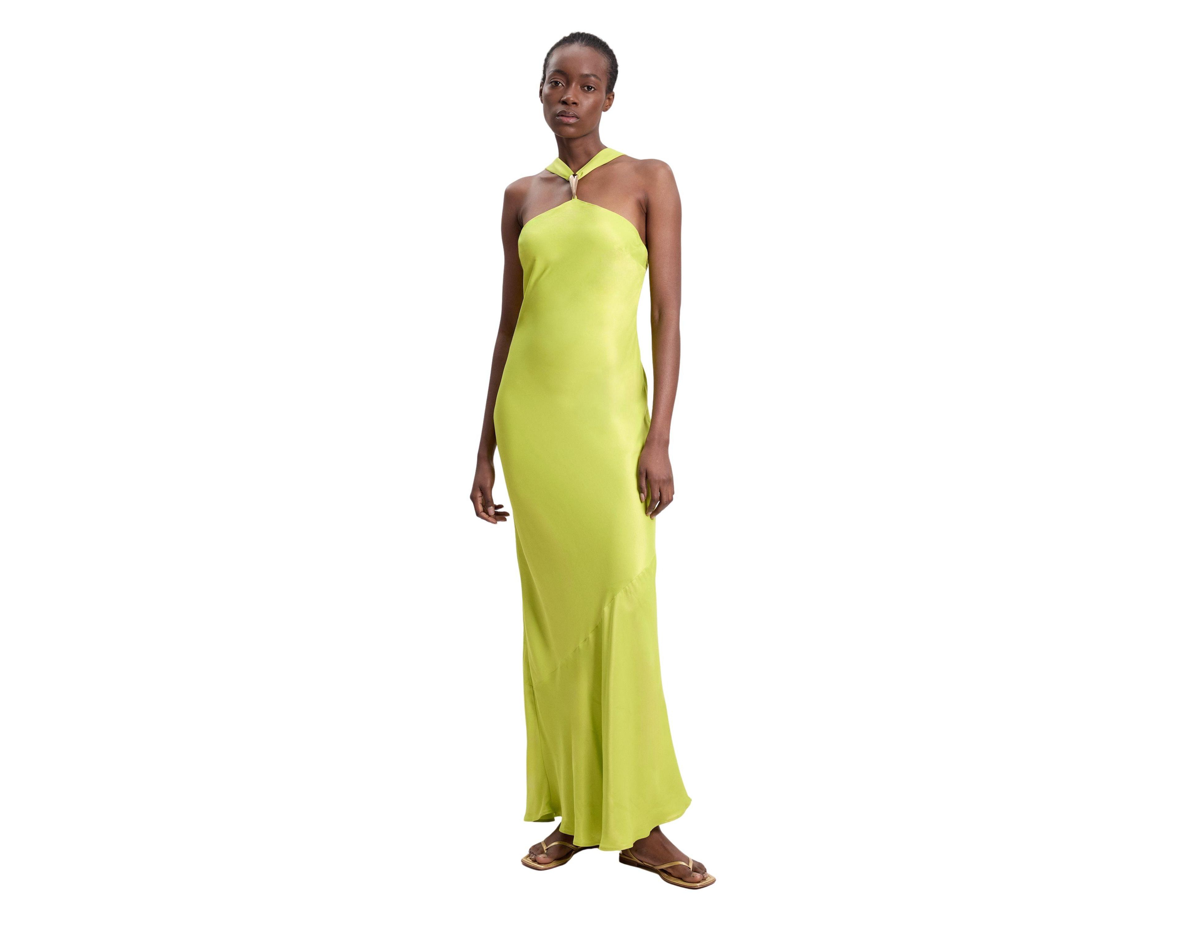 Karen Millen Women's Satin Halter Maxi Dress