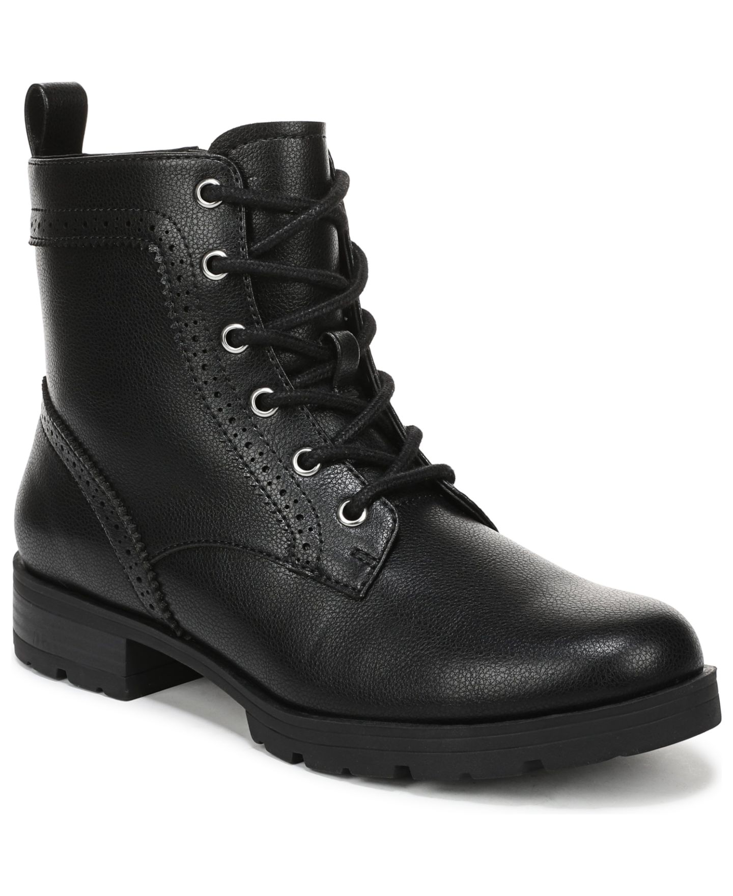 Женские ботинки LifeStride Lena Zip Lace-Up Booties, цвет: Чёрная искусственная кожа — фото 1