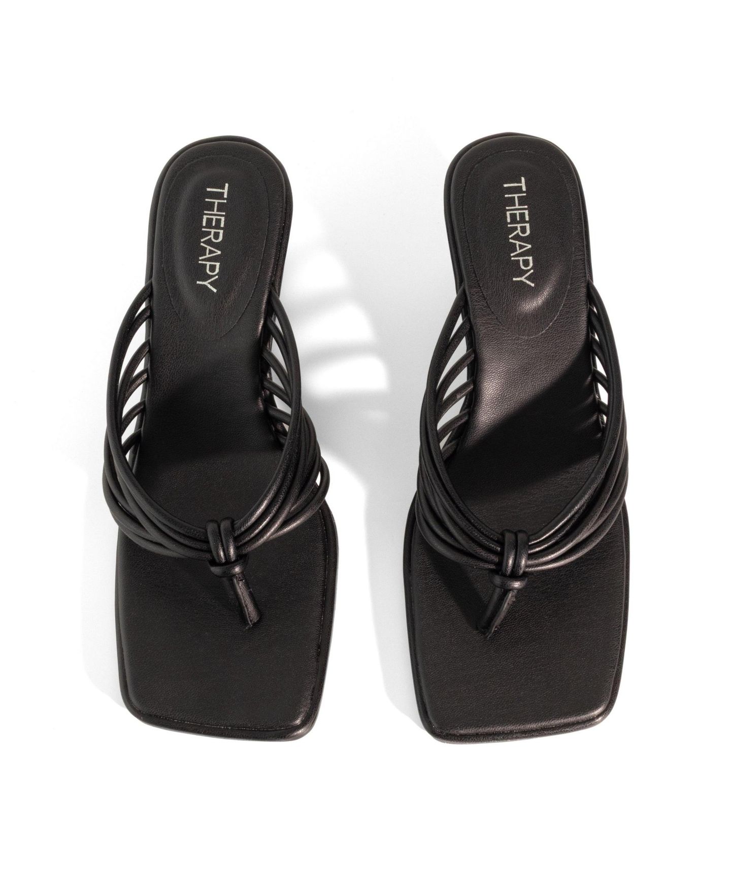 Женские сандалии Therapy Australia Leven Square Toe Thong Wedge Sandal, цвет: Чёрный — фото 6