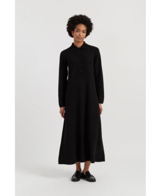 Women's Wool-Cashmere A-Line Polo Dress