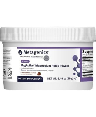 MagActive Magnesium Relax Powder Magnesium Supplement for Calming Support Aids Tension, Irritability 99 Gram, Strawberry Flavor