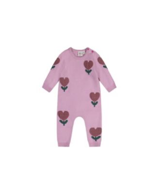 Baby Girl 3M TO 24M Knitted Intarsia Romper Lilac