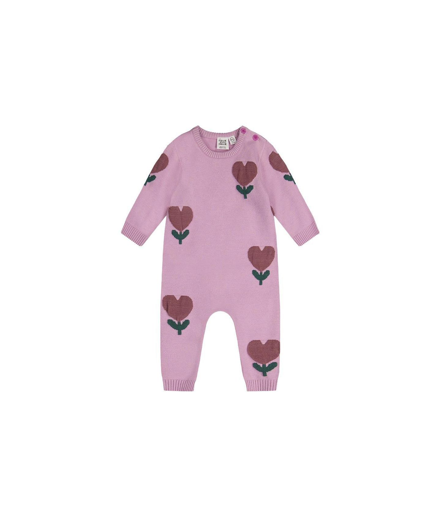 Комбинезон Deux par Deux 3M TO 24M Knitted Intarsia Romper Lilac для девочек-малышей, цвет: Сиреневый — фото 1