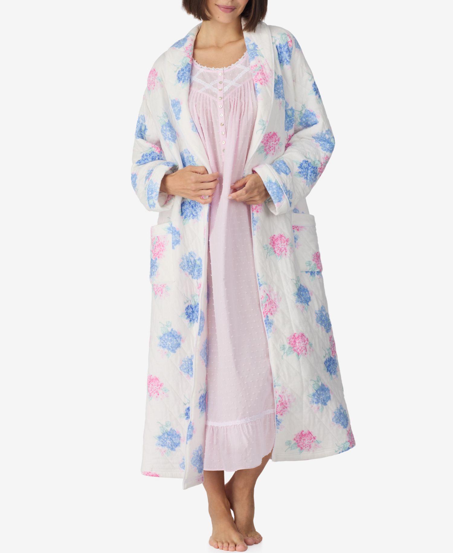 Women's Dream Diamond Cotton Quilt Ballet Long Wrap Robe